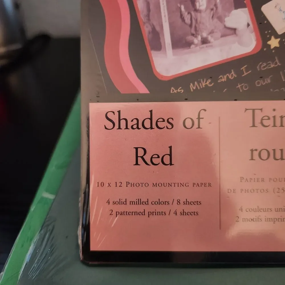 Creative Memories Shades of Red Paper Pack & 2 Green Packs Photo Mounting Paper